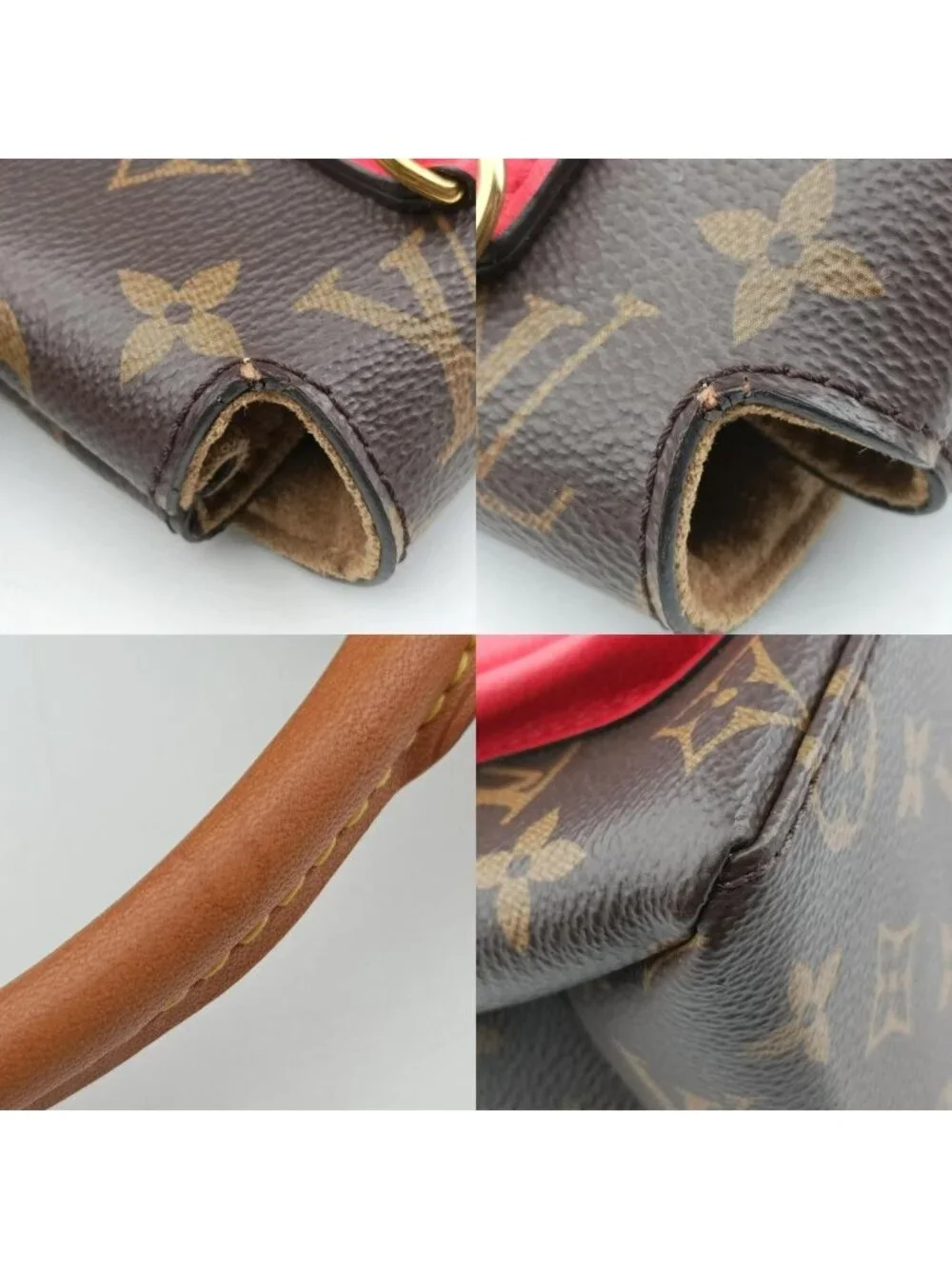 Louis Vuitton Marignan Monogram Brown Coquelicot Canvas Calfskin Shoulder Bag